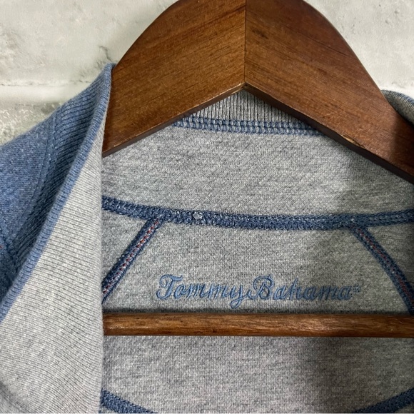 Tommy Bahama Reversible Full Zip Light Blue Neutral Sweater Jacket Sz XL - Picture 3 of 6
